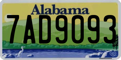AL license plate 7AD9093