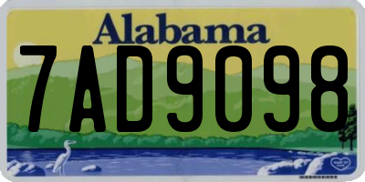 AL license plate 7AD9098