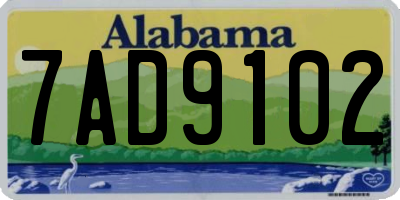 AL license plate 7AD9102