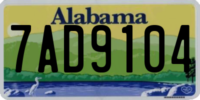 AL license plate 7AD9104