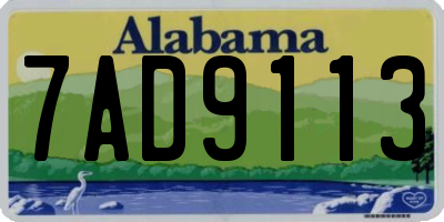 AL license plate 7AD9113