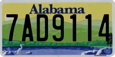 AL license plate 7AD9114