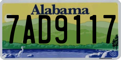 AL license plate 7AD9117