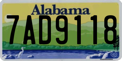 AL license plate 7AD9118