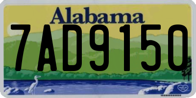 AL license plate 7AD9150