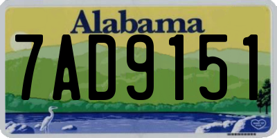 AL license plate 7AD9151
