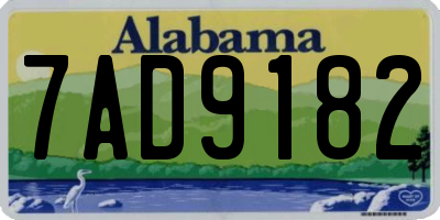 AL license plate 7AD9182
