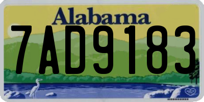 AL license plate 7AD9183
