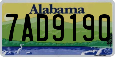 AL license plate 7AD9190
