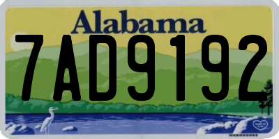 AL license plate 7AD9192