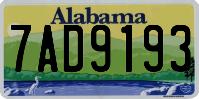 AL license plate 7AD9193
