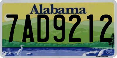 AL license plate 7AD9212