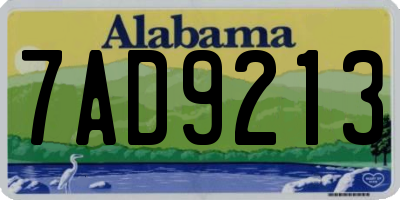 AL license plate 7AD9213