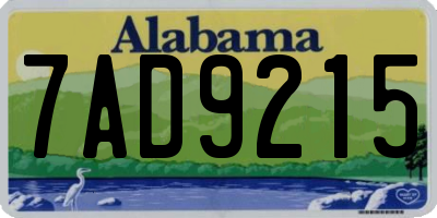 AL license plate 7AD9215