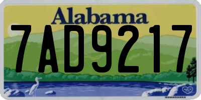 AL license plate 7AD9217