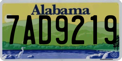 AL license plate 7AD9219