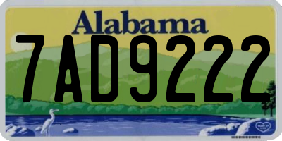 AL license plate 7AD9222