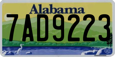 AL license plate 7AD9223
