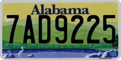 AL license plate 7AD9225