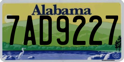 AL license plate 7AD9227