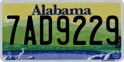 AL license plate 7AD9229