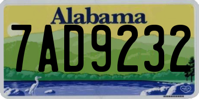 AL license plate 7AD9232