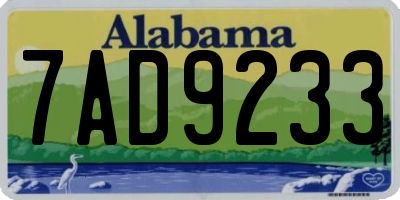 AL license plate 7AD9233