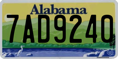 AL license plate 7AD9240