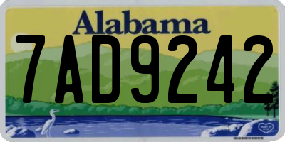 AL license plate 7AD9242