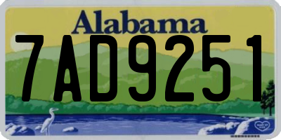 AL license plate 7AD9251