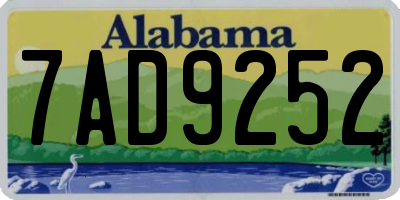 AL license plate 7AD9252