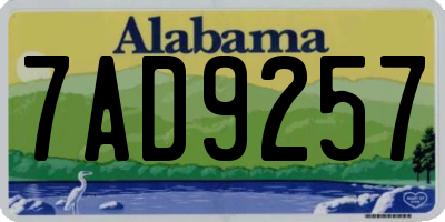 AL license plate 7AD9257