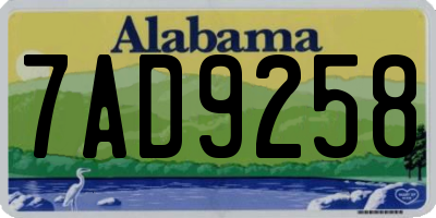 AL license plate 7AD9258