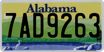 AL license plate 7AD9263