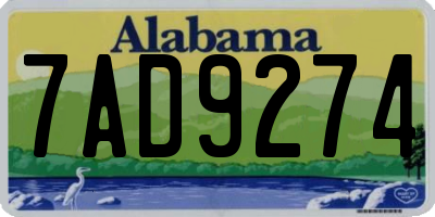 AL license plate 7AD9274