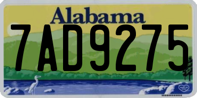 AL license plate 7AD9275