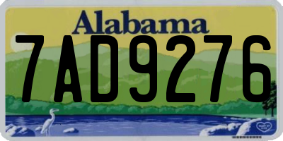 AL license plate 7AD9276