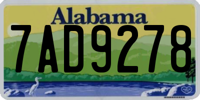 AL license plate 7AD9278