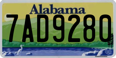 AL license plate 7AD9280