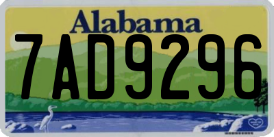 AL license plate 7AD9296