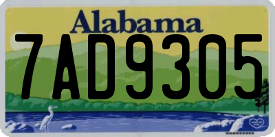 AL license plate 7AD9305