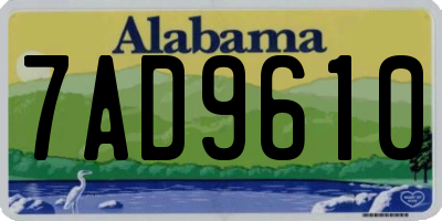 AL license plate 7AD9610