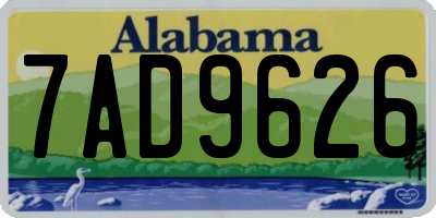 AL license plate 7AD9626