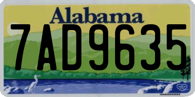AL license plate 7AD9635