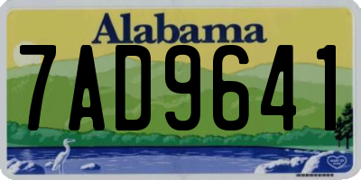 AL license plate 7AD9641