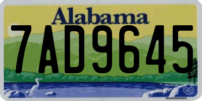 AL license plate 7AD9645