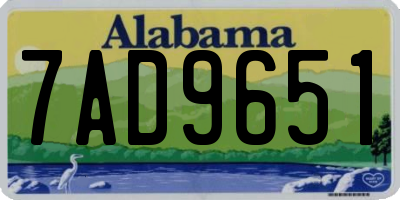 AL license plate 7AD9651