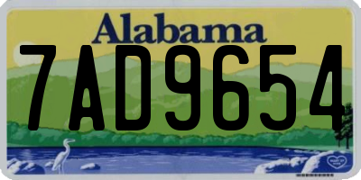 AL license plate 7AD9654