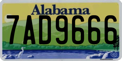 AL license plate 7AD9666