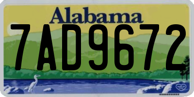 AL license plate 7AD9672